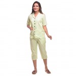 Lemon Capri Cotton Half Sleeve Shirt & Pyjama Night Wear Set