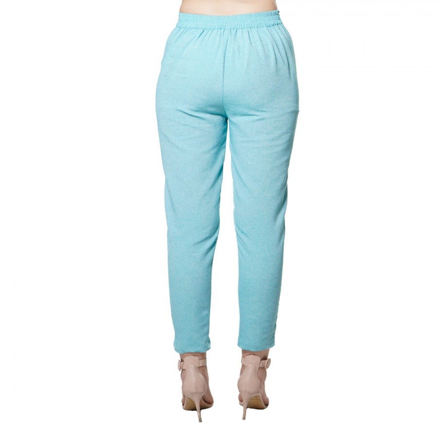 Buy Styli Sky Blue High Rise Pants for Women Online @ Tata CLiQ
