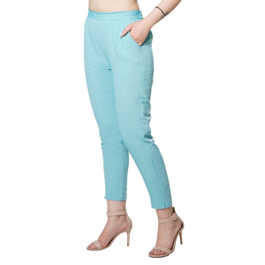 Wide Legged Cotton Pant Navy Blue Print | Karma East Australia