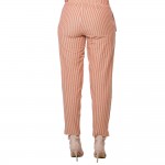 RED BROWN STRIPED COTTON PANT FOR WOMEN JAIPUR