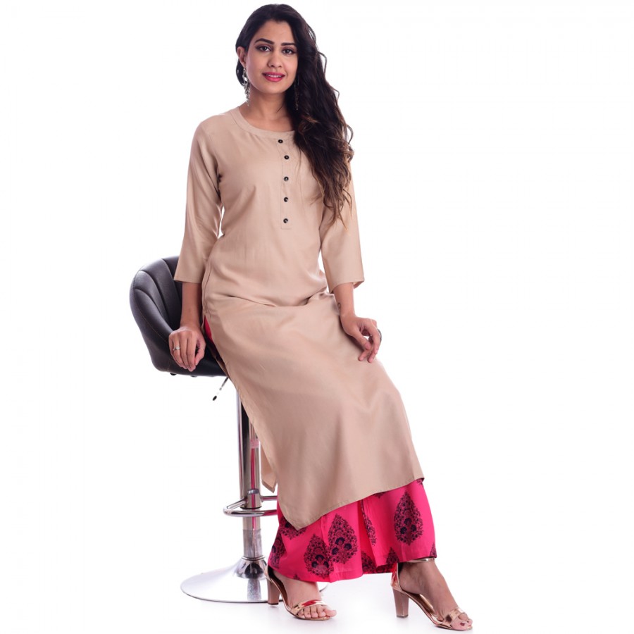 Jaipur Kurti Salwar Suits and Sets  Buy Jaipur Kurti Pink Cotton Dobby  Embroidered Straight Kurta With Palazzo  Dupatta Set of 3 Online  Nykaa  Fashion