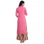 PINK RAYON OPEN NECK WITH FRONT CUT KURTI JAIPUR