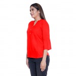 PLAIN RED RAYON TOPS FOR WOMEN JAIPUR